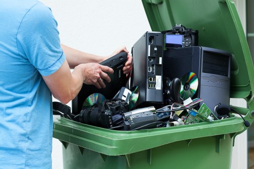 Enclosed and lockable skip on a residential property