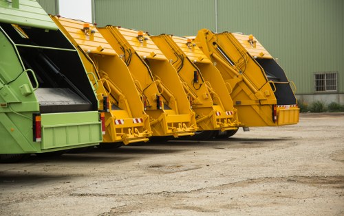 Truck delivering a skip for domestic use