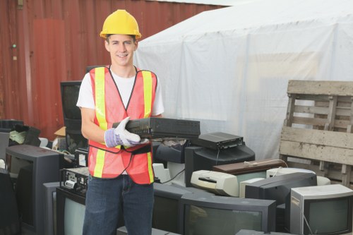 Skip delivery and placement at a commercial site