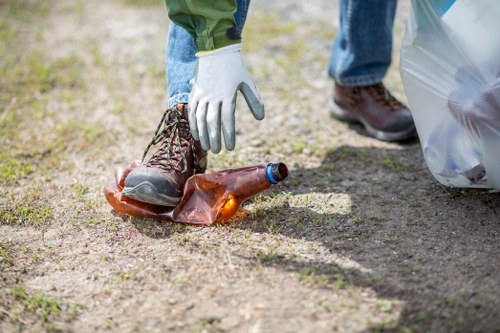 Professional team managing waste removal