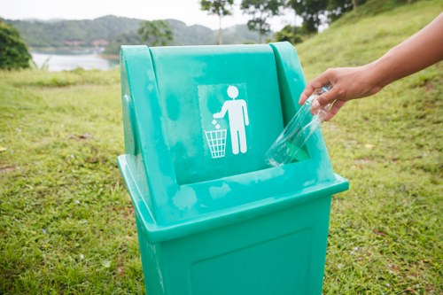 Different types of hazardous waste containers in Downham